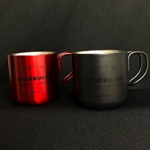Stainless Steel Starbucks mugs red and black